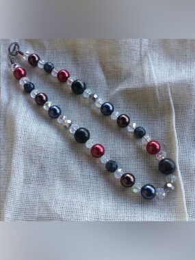 Chunky red Brown crystals necklace gorgeous western Red New